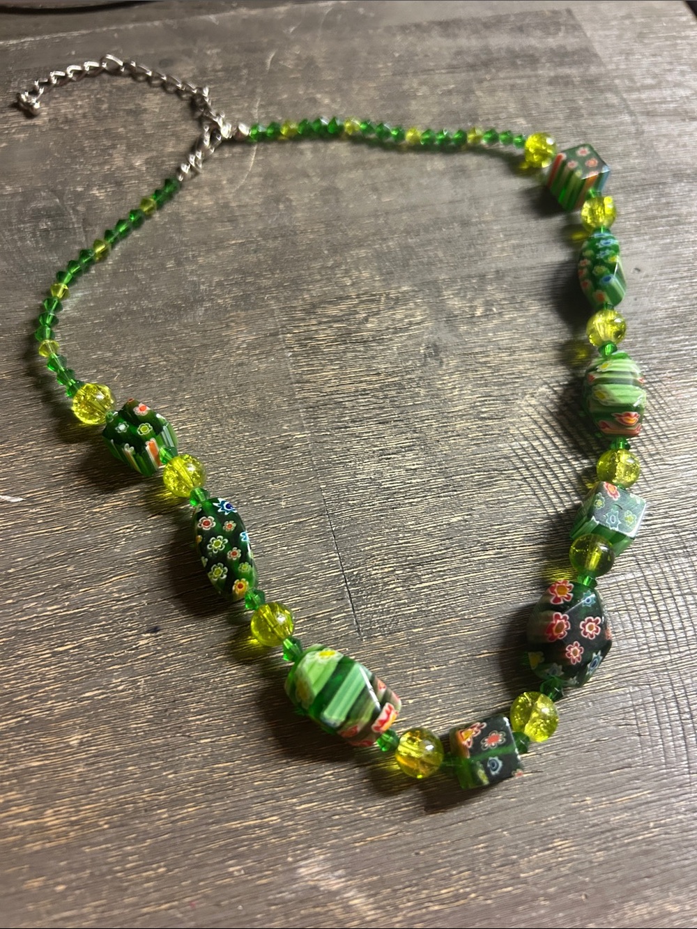 a vintage Murano-style or Venetian millefiori‎ art glass necklace